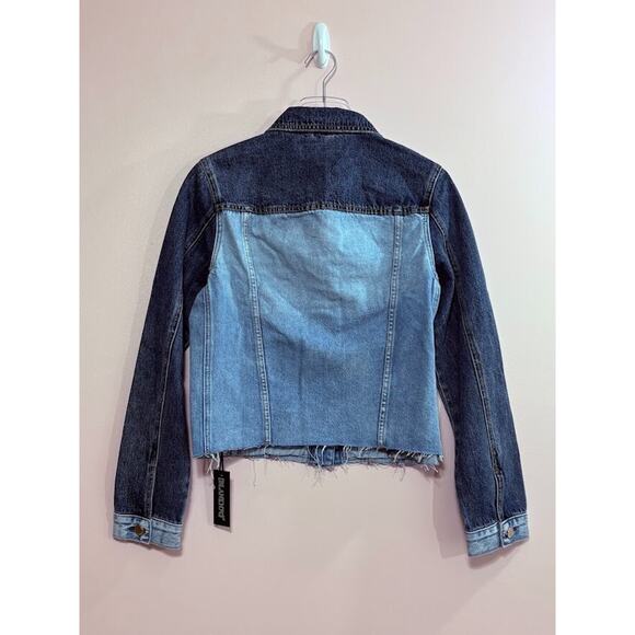 Blanc NYC Two Tone Cropped Demin Jacket Size Small NWT - Picture 2 of 5